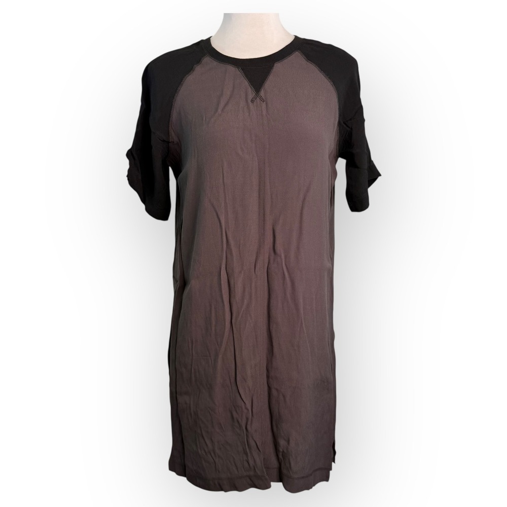 Madewell Dress XS Gray Black‎ Short Sleeve Casual Viscose Blend Mini